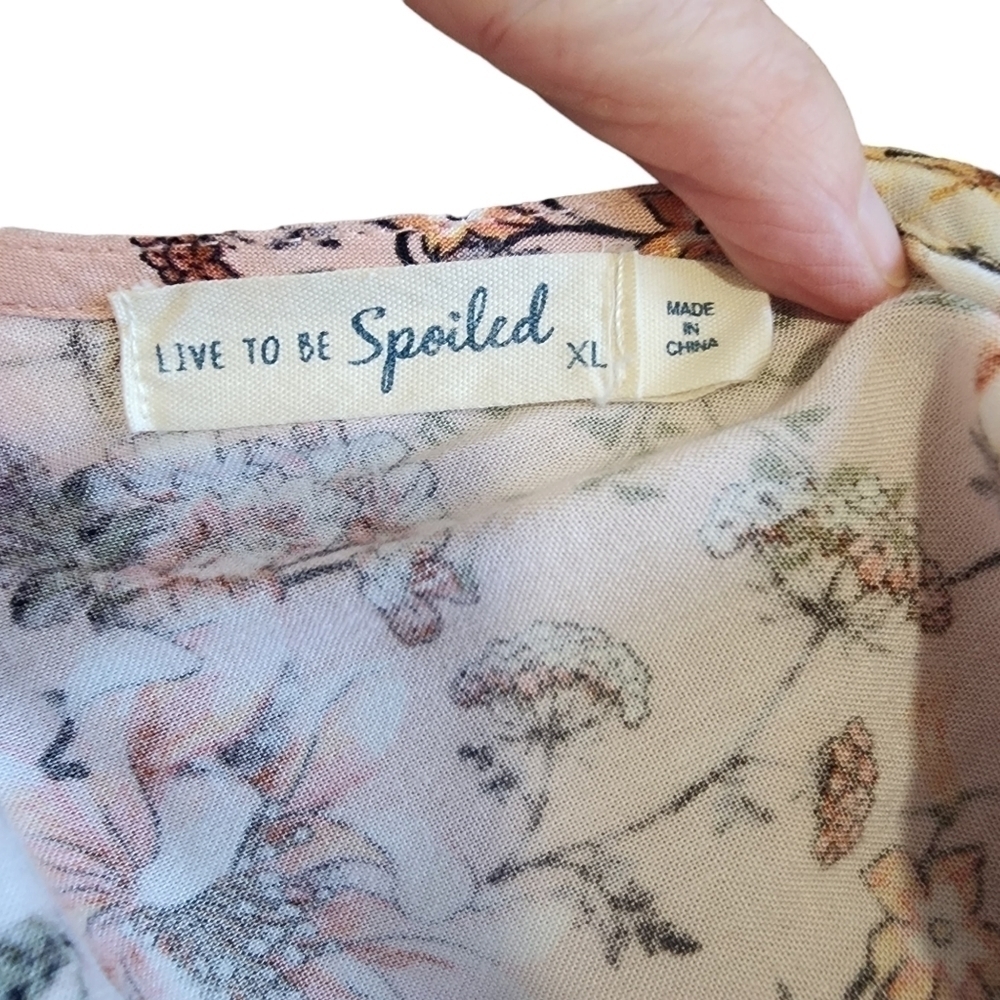 Live to be Spoiled Tunic Floral Peach Top - XL - Picture 5 of 6